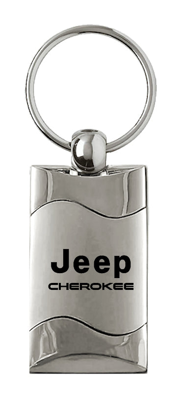 Jeep Cherokee Rectangular Wave Key Fob - Silver