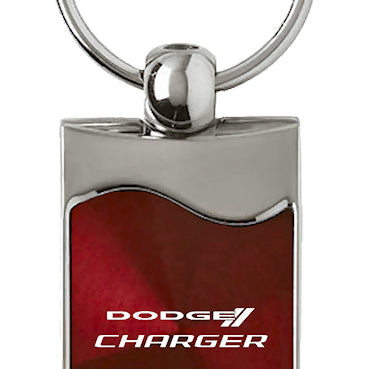 Dodge Charger Rectangular Wave Key Fob - Burgundy