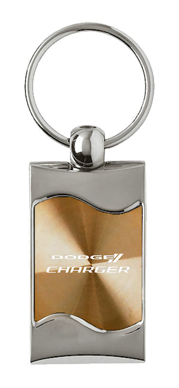 Dodge Charger Rectangular Wave Key Fob - Gold