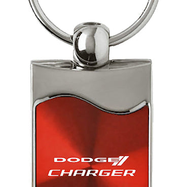 Dodge Charger Rectangular Wave Key Fob - Red