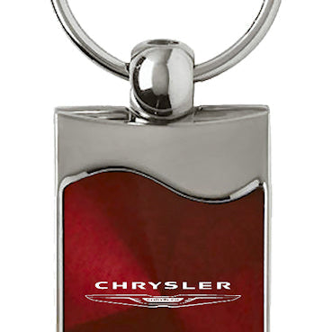 Chrysler Rectangular Wave Key Fob - Burgundy