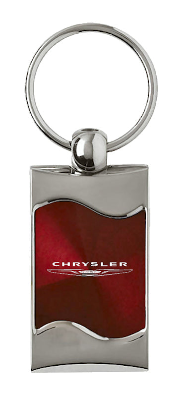 Chrysler Rectangular Wave Key Fob - Burgundy