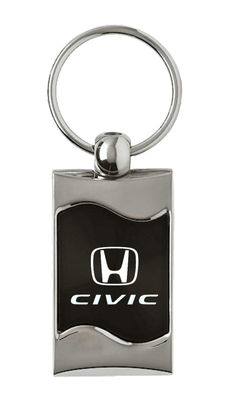 Honda Civic Rectangular Wave Key Fob - Black