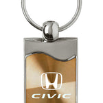 Honda Civic Rectangular Wave Key Fob - Gold