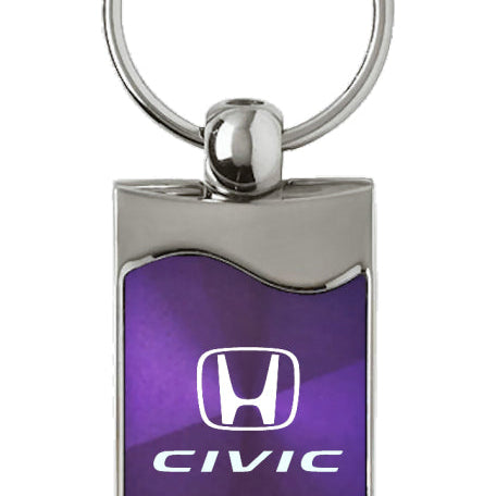 Honda Civic Rectangular Wave Key Fob - Purple