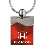 Honda Civic Rectangular Wave Key Fob - Red