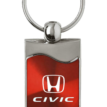 Honda Civic Rectangular Wave Key Fob - Red