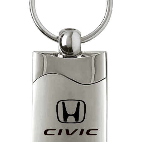 Honda Civic Rectangular Wave Key Fob - Silver