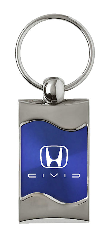 Honda Civic (Reverse C) Rectangular Wave Key Fob - Blue