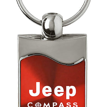 Jeep Compass Rectangular Wave Key Fob - Red