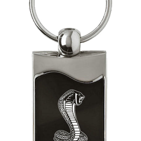 Mustang Cobra Rectangular Wave Key Fob - Black