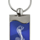 Mustang Cobra Rectangular Wave Key Fob - Blue