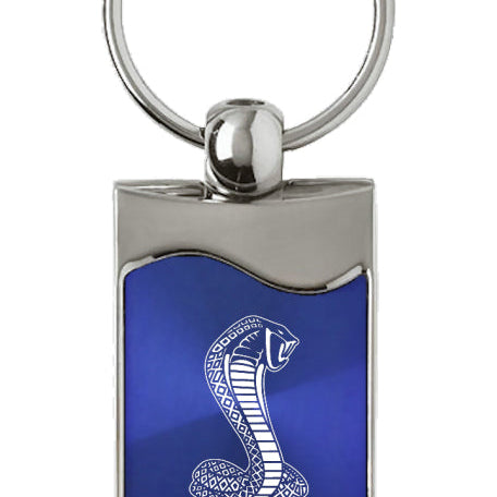 Mustang Cobra Rectangular Wave Key Fob - Blue