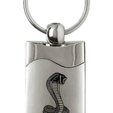 Mustang Cobra Rectangular Wave Key Fob - Silver