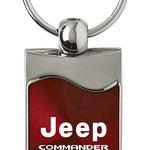 Jeep Commander Rectangular Wave Key Fob - Burgundy