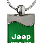 Jeep Commander Rectangular Wave Key Fob - Green