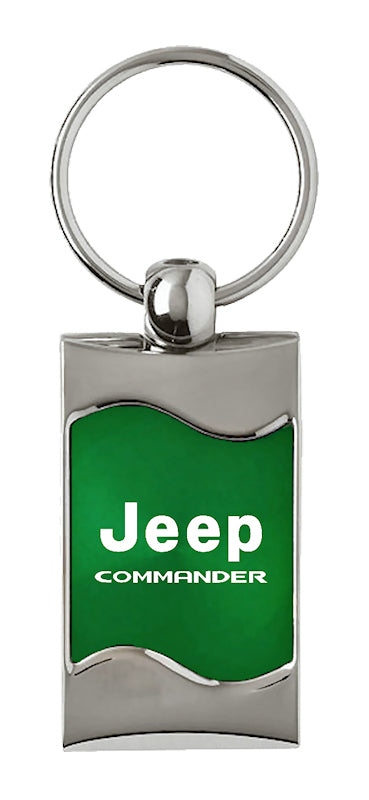 Jeep Commander Rectangular Wave Key Fob - Green