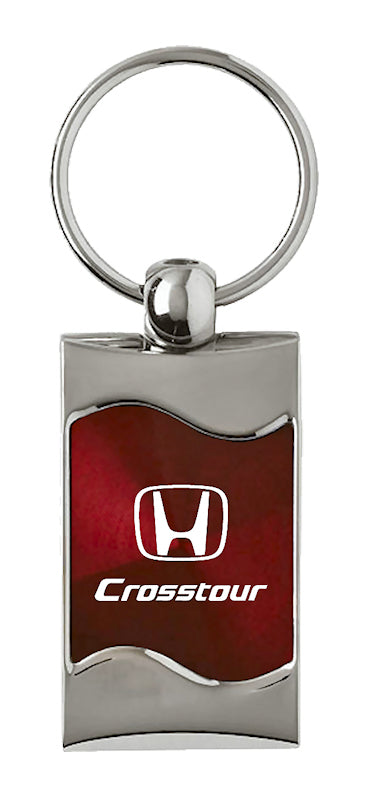 Honda Crosstour Rectangular Wave Key Fob - Burgundy