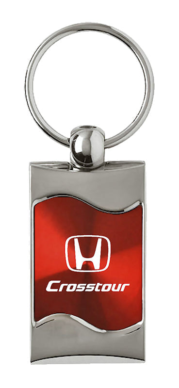 Honda Crosstour Rectangular Wave Key Fob - Red