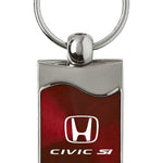 Honda Civic SI Rectangular Wave Key Fob - Burgundy