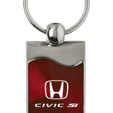 Honda Civic SI Rectangular Wave Key Fob - Burgundy