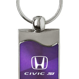 Honda Civic SI Rectangular Wave Key Fob - Purple