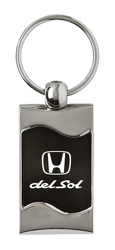 Honda Del Sol Rectangular Wave Key Fob - Black