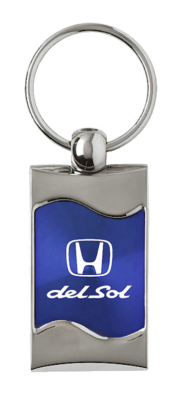 Honda Del Sol Rectangular Wave Key Fob - Blue