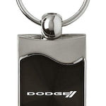 Dodge Stripe Rectangular Wave Key Fob - Black