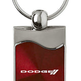 Dodge Stripe Rectangular Wave Key Fob - Burgundy