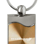 Dodge Stripe Rectangular Wave Key Fob - Gold