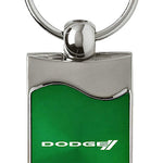 Dodge Stripe Rectangular Wave Key Fob - Green