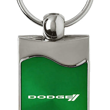 Dodge Stripe Rectangular Wave Key Fob - Green