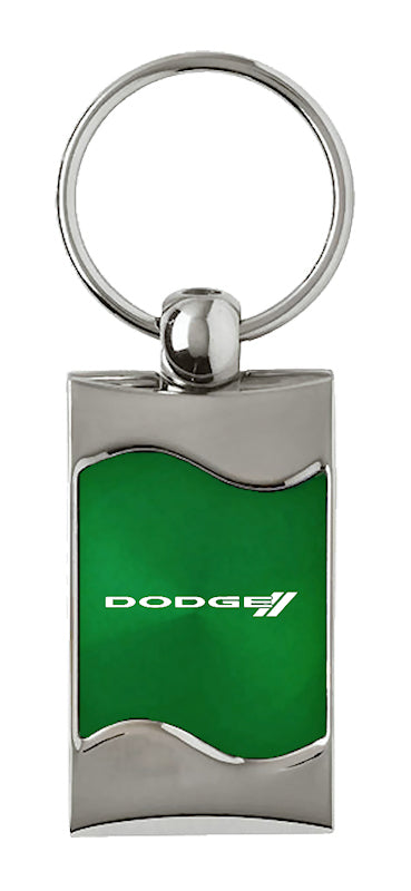 Dodge Stripe Rectangular Wave Key Fob - Green