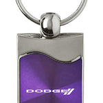 Dodge Stripe Rectangular Wave Key Fob - Purple