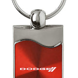 Dodge Stripe Rectangular Wave Key Fob - Red