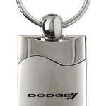 Dodge Stripe Rectangular Wave Key Fob - Silver