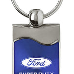 Ford Super Duty Rectangular Wave Key Fob - Blue