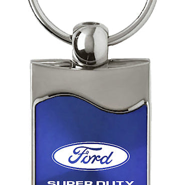 Ford Super Duty Rectangular Wave Key Fob - Blue