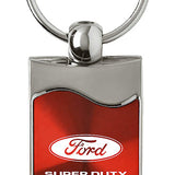 Ford Super Duty Rectangular Wave Key Fob - Red