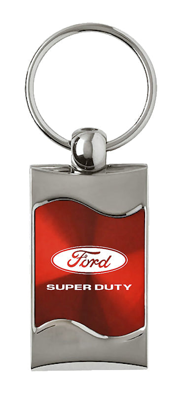 Ford Super Duty Rectangular Wave Key Fob - Red