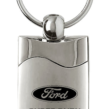 Ford Super Duty Rectangular Wave Key Fob - Silver