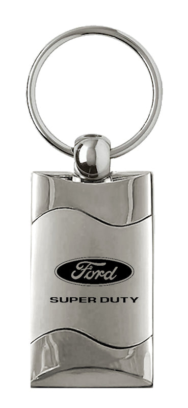 Ford Super Duty Rectangular Wave Key Fob - Silver