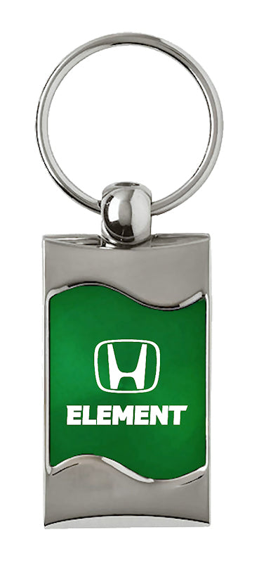 Honda Element Rectangular Wave Key Fob - Green