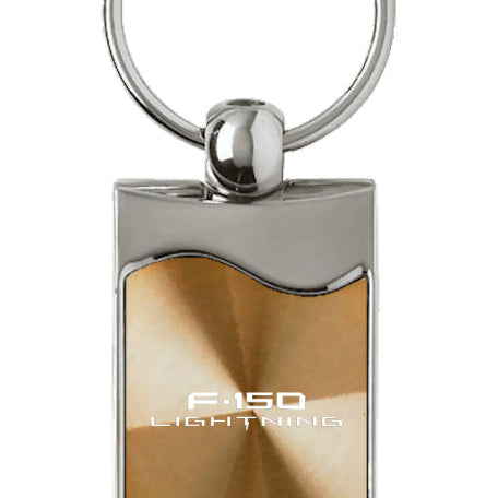 Ford F-150 Lightning Rectangular Wave Key Fob - Gold