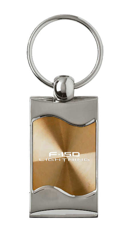 Ford F-150 Lightning Rectangular Wave Key Fob - Gold