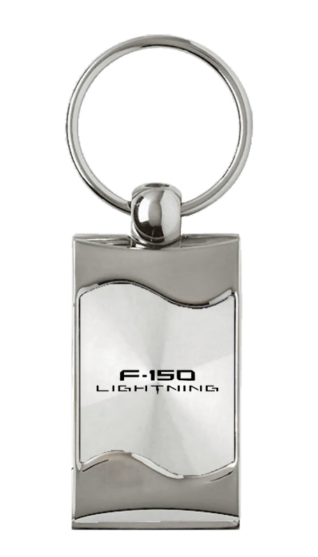 Ford F-150 Lightning Rectangular Wave Key Fob - Silver