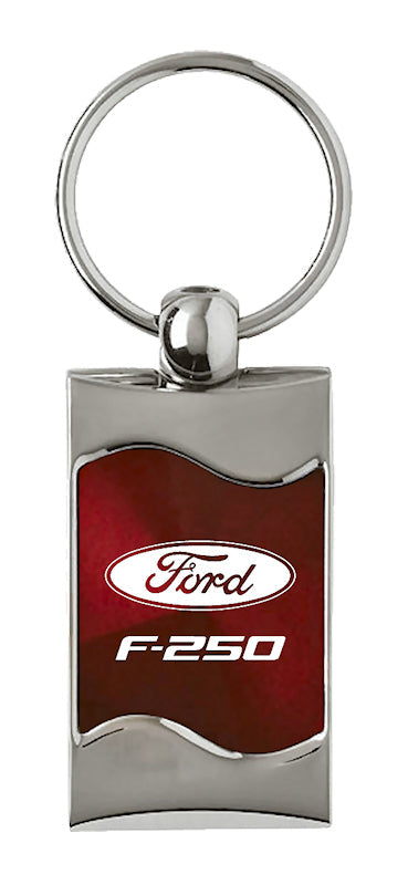 Ford F-250 Rectangular Wave Key Fob - Burgundy