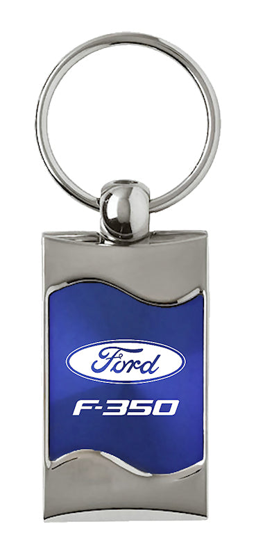 Ford F-350 Rectangular Wave Key Fob - Blue