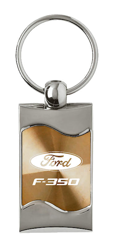 Ford F-350 Rectangular Wave Key Fob - Gold